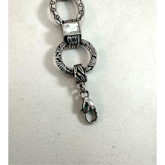 Brighton Sunflower Silver toned Chunky Link Bracelet Swarovsky Accent - Picture 3 of 5